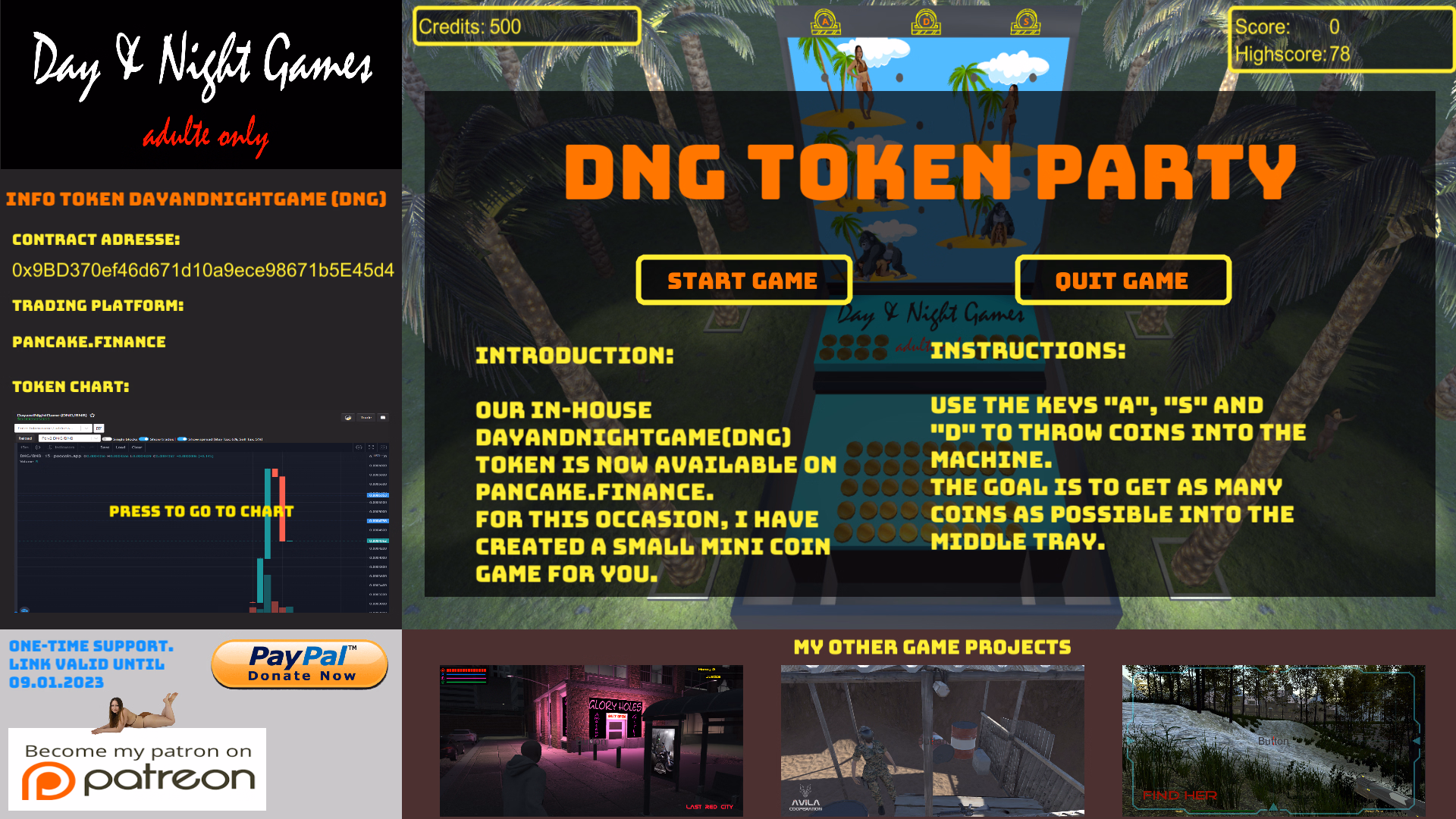 DNG Token Party — free Unity adult game download