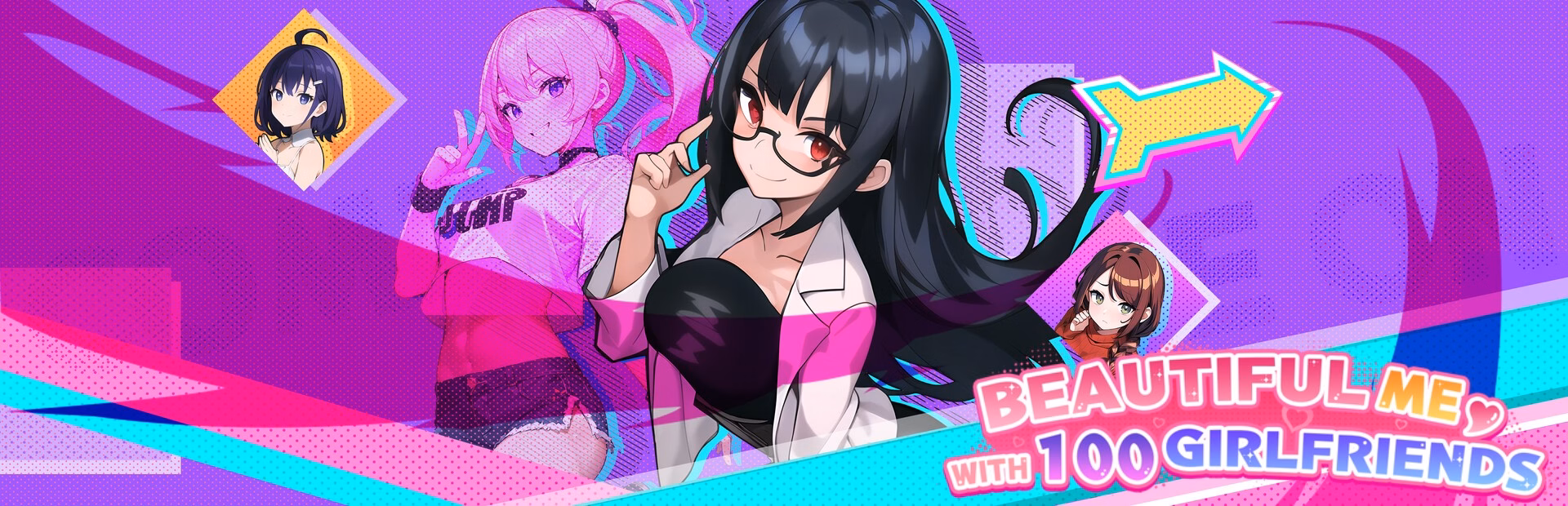 Handsome Me with 100 Girlfriends! — free Unity adult game download
