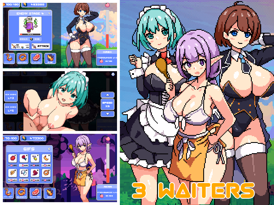 3 waiters — free Unity adult game download