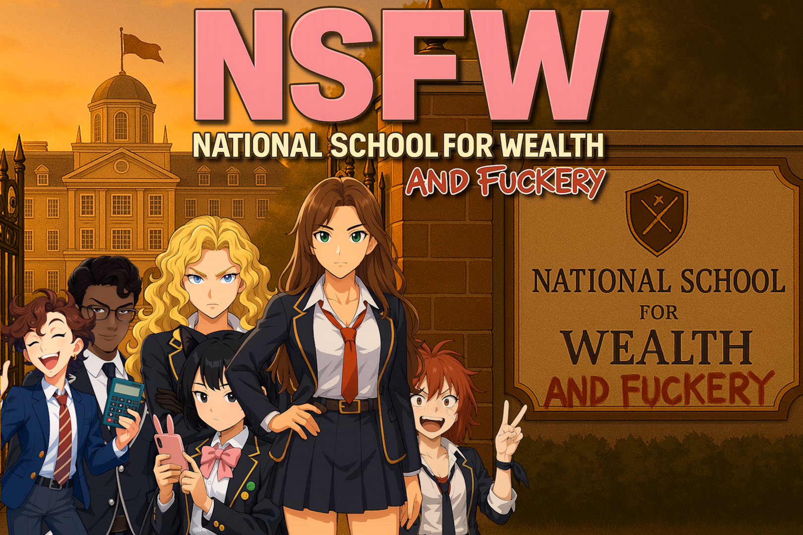 NSFW: National School for Wealth … and Fuckery — free Ren'Py adult game download