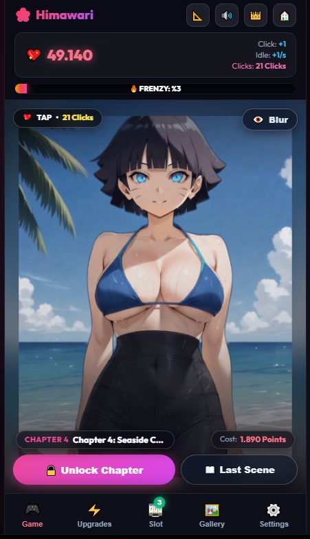 Pocket Waifu: Story & Cards clicker screenshot 3